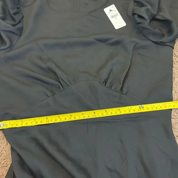 Express Black Fit Flare Puff Sleeve Dress A Line Mini Size S M L NEW $78 - Picture 11 of 16